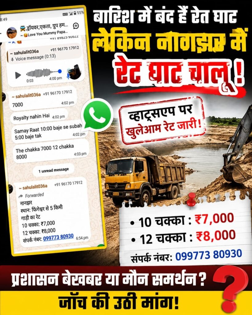 बारिश में रेत घाट बंद