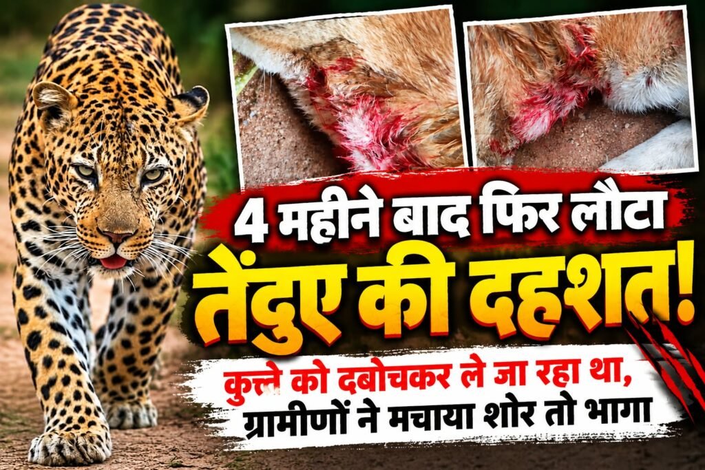 गरियाबंद में 4 महीने बाद फिर लौटा तेंदुआ
