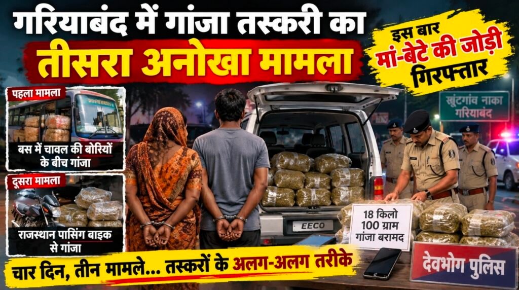 गरियाबंद में गांजा तस्करी